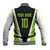 Personalized Custom Bass Fishing Baseball Jacket Jumping Fish Graphic and Green Black Honeycomb - Wonder Print Shop