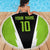 Personalized Custom Bass Fishing Beach Blanket Jumping Fish Graphic and Green Black Honeycomb - Wonder Print Shop