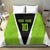 Personalized Custom Bass Fishing Bedding Set Jumping Fish Graphic and Green Black Honeycomb - Wonder Print Shop