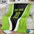 Personalized Custom Bass Fishing Blanket Jumping Fish Graphic and Green Black Honeycomb - Wonder Print Shop