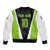 Personalized Custom Bass Fishing Bomber Jacket Jumping Fish Graphic and Green Black Honeycomb - Wonder Print Shop