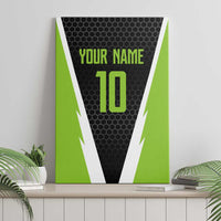 Personalized Custom Bass Fishing Canvas Wall Art Jumping Fish Graphic and Green Black Honeycomb - Wonder Print Shop