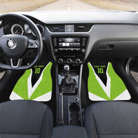 Personalized Custom Bass Fishing Car Mats Jumping Fish Graphic and Green Black Honeycomb - Wonder Print Shop