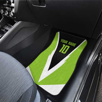 Personalized Custom Bass Fishing Car Mats Jumping Fish Graphic and Green Black Honeycomb - Wonder Print Shop