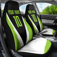 Personalized Custom Bass Fishing Car Seat Cover Jumping Fish Graphic and Green Black Honeycomb - Wonder Print Shop