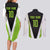 Personalized Custom Bass Fishing Couples Matching Long Sleeve Bodycon Dress and Long Sleeve Button Shirt Jumping Fish Graphic and Green Black Honeycomb - Wonder Print Shop