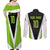 Personalized Custom Bass Fishing Couples Matching Off Shoulder Maxi Dress and Long Sleeve Button Shirt Jumping Fish Graphic and Green Black Honeycomb - Wonder Print Shop