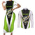 Personalized Custom Bass Fishing Couples Matching Short Sleeve Bodycon Dress and Long Sleeve Button Shirt Jumping Fish Graphic and Green Black Honeycomb - Wonder Print Shop