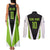 Personalized Custom Bass Fishing Couples Matching Tank Maxi Dress and Long Sleeve Button Shirt Jumping Fish Graphic and Green Black Honeycomb - Wonder Print Shop