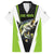 Personalized Custom Bass Fishing Family Matching Off The Shoulder Long Sleeve Dress and Hawaiian Shirt Jumping Fish Graphic and Green Black Honeycomb - Wonder Print Shop
