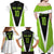 Personalized Custom Bass Fishing Family Matching Off Shoulder Maxi Dress and Hawaiian Shirt Jumping Fish Graphic and Green Black Honeycomb - Wonder Print Shop
