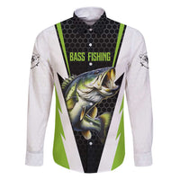 Personalized Custom Bass Fishing Family Matching Puletasi and Hawaiian Shirt Jumping Fish Graphic and Green Black Honeycomb - Wonder Print Shop