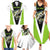 Personalized Custom Bass Fishing Family Matching Summer Maxi Dress and Hawaiian Shirt Jumping Fish Graphic and Green Black Honeycomb - Wonder Print Shop
