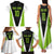 Personalized Custom Bass Fishing Family Matching Tank Maxi Dress and Hawaiian Shirt Jumping Fish Graphic and Green Black Honeycomb - Wonder Print Shop