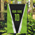 Personalized Custom Bass Fishing Garden Flag Jumping Fish Graphic and Green Black Honeycomb - Wonder Print Shop