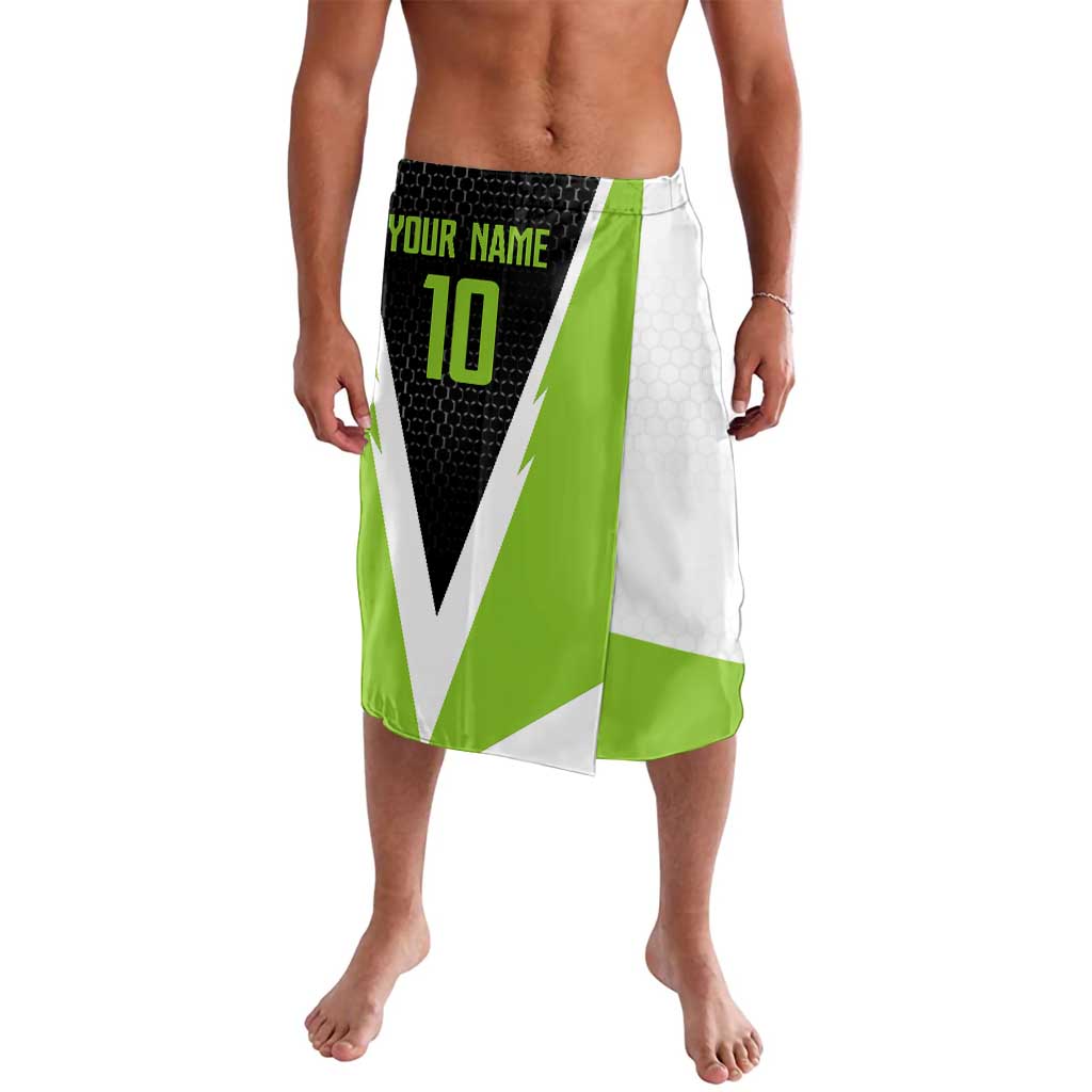 Personalized Custom Bass Fishing Lavalava Jumping Fish Graphic and Green Black Honeycomb - Wonder Print Shop