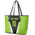 Personalized Custom Bass Fishing Leather Tote Bag Jumping Fish Graphic and Green Black Honeycomb - Wonder Print Shop