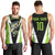 Personalized Custom Bass Fishing Men Tank Top Jumping Fish Graphic and Green Black Honeycomb - Wonder Print Shop