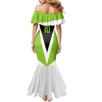 Personalized Custom Bass Fishing Mermaid Dress Jumping Fish Graphic and Green Black Honeycomb - Wonder Print Shop