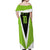 Personalized Custom Bass Fishing Off Shoulder Maxi Dress Jumping Fish Graphic and Green Black Honeycomb - Wonder Print Shop