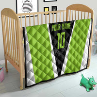 Personalized Custom Bass Fishing Quilt Jumping Fish Graphic and Green Black Honeycomb - Wonder Print Shop
