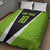 Personalized Custom Bass Fishing Quilt Bed Set Jumping Fish Graphic and Green Black Honeycomb - Wonder Print Shop