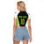Personalized Custom Bass Fishing Raglan Cropped T Shirt Jumping Fish Graphic and Green Black Honeycomb - Wonder Print Shop
