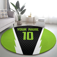 Personalized Custom Bass Fishing Round Carpet Jumping Fish Graphic and Green Black Honeycomb - Wonder Print Shop