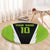 Personalized Custom Bass Fishing Round Carpet Jumping Fish Graphic and Green Black Honeycomb - Wonder Print Shop