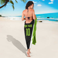 Personalized Custom Bass Fishing Sarong Jumping Fish Graphic and Green Black Honeycomb - Wonder Print Shop