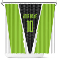 Personalized Custom Bass Fishing Shower Curtain Jumping Fish Graphic and Green Black Honeycomb - Wonder Print Shop
