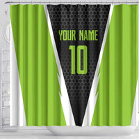 Personalized Custom Bass Fishing Shower Curtain Jumping Fish Graphic and Green Black Honeycomb - Wonder Print Shop