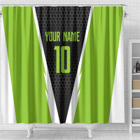 Personalized Custom Bass Fishing Shower Curtain Jumping Fish Graphic and Green Black Honeycomb - Wonder Print Shop