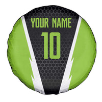 Personalized Custom Bass Fishing Spare Tire Cover Jumping Fish Graphic and Green Black Honeycomb - Wonder Print Shop