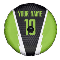 Personalized Custom Bass Fishing Spare Tire Cover Jumping Fish Graphic and Green Black Honeycomb - Wonder Print Shop