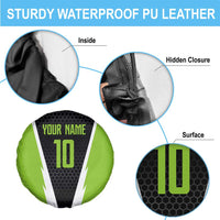 Personalized Custom Bass Fishing Spare Tire Cover Jumping Fish Graphic and Green Black Honeycomb - Wonder Print Shop