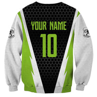 Personalized Custom Bass Fishing Sweatshirt Jumping Fish Graphic and Green Black Honeycomb - Wonder Print Shop