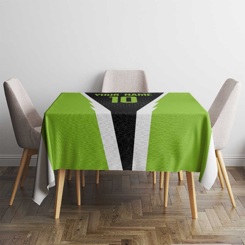 Personalized Custom Bass Fishing Tablecloth Jumping Fish Graphic and Green Black Honeycomb - Wonder Print Shop