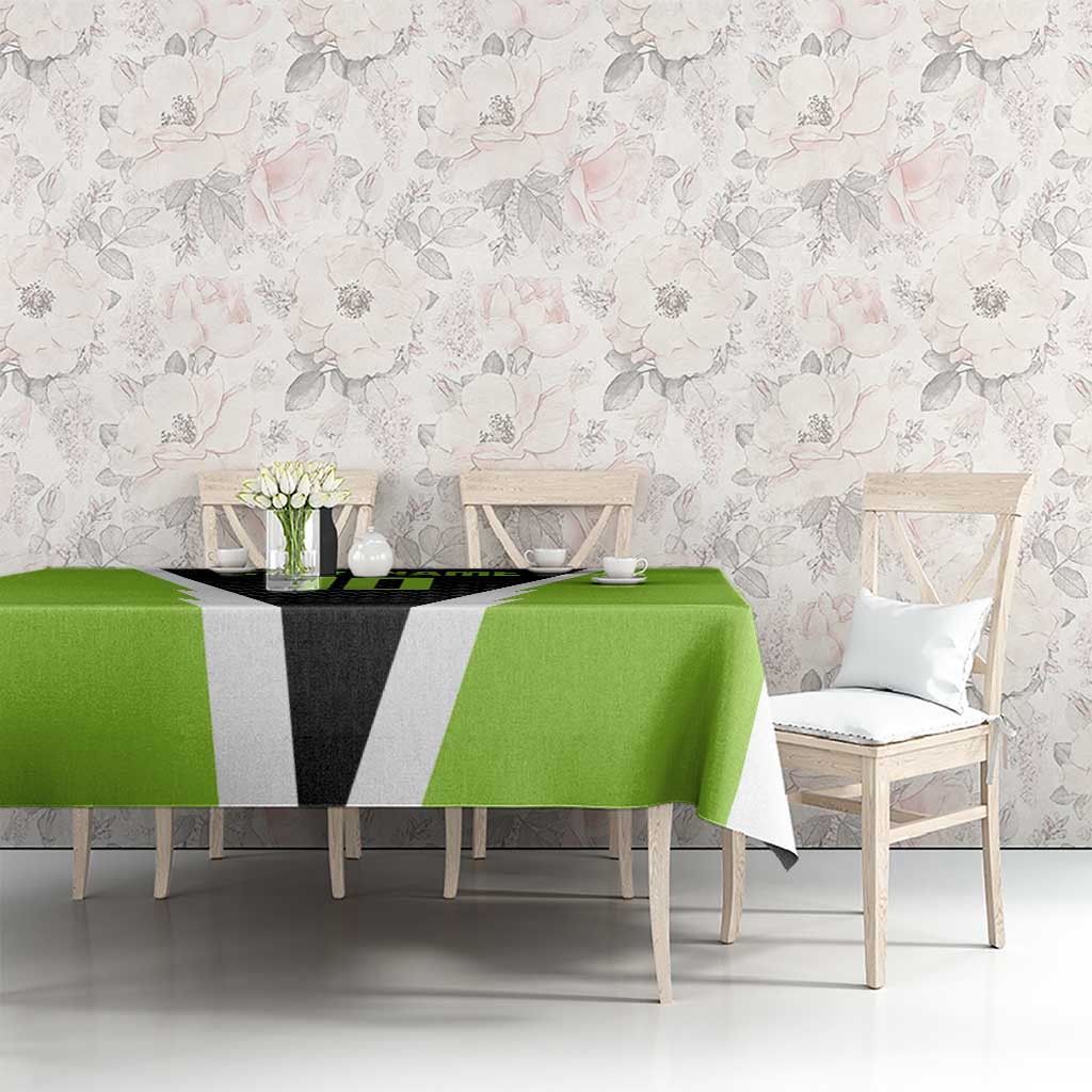 Personalized Custom Bass Fishing Tablecloth Jumping Fish Graphic and Green Black Honeycomb - Wonder Print Shop