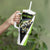Personalized Custom Bass Fishing Tumbler With Handle Jumping Fish Graphic and Green Black Honeycomb - Wonder Print Shop