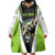 Personalized Custom Bass Fishing Wearable Blanket Hoodie Jumping Fish Graphic and Green Black Honeycomb - Wonder Print Shop