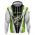 Personalized Custom Bass Fishing Zip Hoodie Jumping Fish Graphic and Green Black Honeycomb - Wonder Print Shop