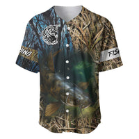 Catfish Fishing Underwater Scene Baseball Jersey Custom Name Swamp Grass and Camouflage - Wonder Print Shop