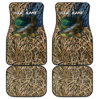 Catfish Fishing Underwater Scene Car Mats Custom Name Swamp Grass and Camouflage - Wonder Print Shop