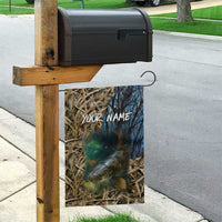 Catfish Fishing Underwater Scene Garden Flag Custom Name Swamp Grass and Camouflage - Wonder Print Shop