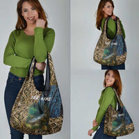 Catfish Fishing Underwater Scene Grocery Bag Custom Name Swamp Grass and Camouflage - Wonder Print Shop
