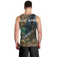 Catfish Fishing Underwater Scene Men Tank Top Custom Name Swamp Grass and Camouflage - Wonder Print Shop