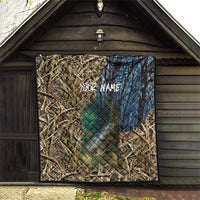 Catfish Fishing Underwater Scene Quilt Custom Name Swamp Grass and Camouflage - Wonder Print Shop