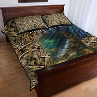 Catfish Fishing Underwater Scene Quilt Bed Set Custom Name Swamp Grass and Camouflage - Wonder Print Shop