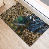 Catfish Fishing Underwater Scene Rubber Doormat Custom Name Swamp Grass and Camouflage - Wonder Print Shop